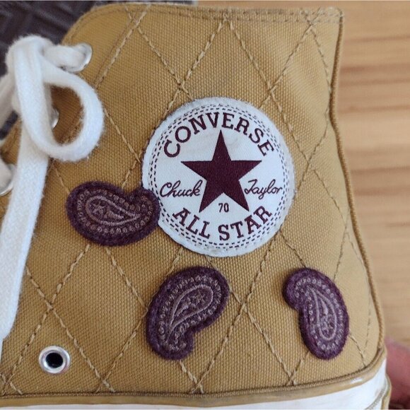 Converse Chuck Taylor 70 High Crafted Patches Sneakers Shoes Burnt Honey M10 W12 - Picture 6 of 11